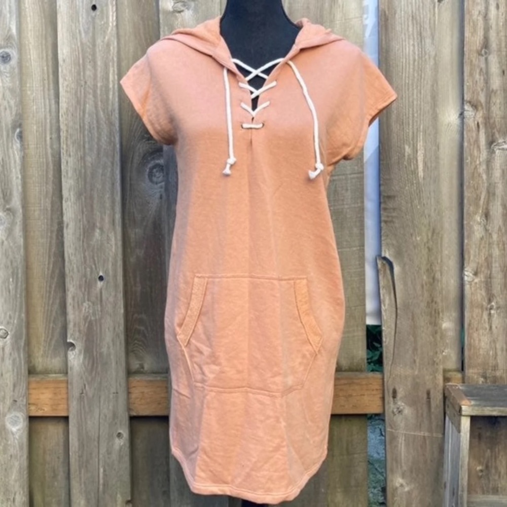 Lace V-Neck Pink Cotton Dress